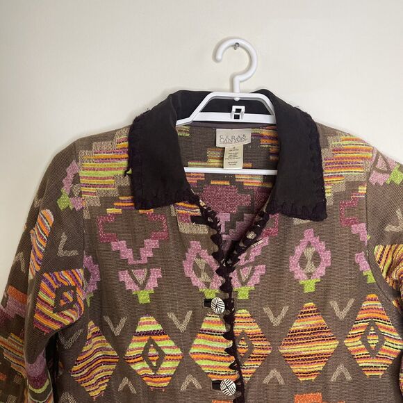 CEDAR CANYON‎ Women's Colorful Blanket Tapestry Aztec Oversized Sz S - Picture 2 of 5